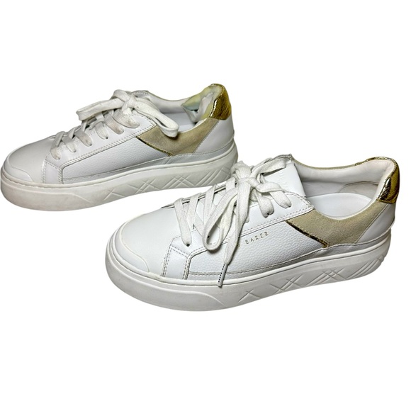 Ted Baker London Adison Platform Sneaker Women’s Size 7 Gold and White - Picture 1 of 6